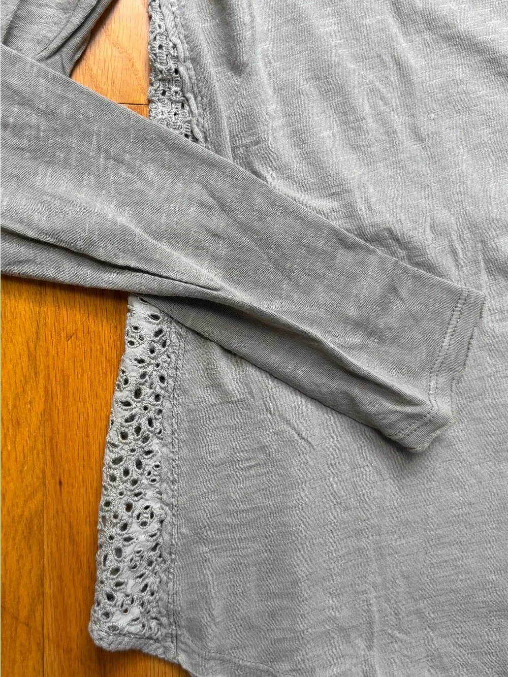Free People Long-Sleeve Lace-Back Scoop Neck Top - Dusty Sage